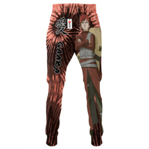 Gaara Joggers Custom Anime Sweatpants Tie Dye Style Merch 7