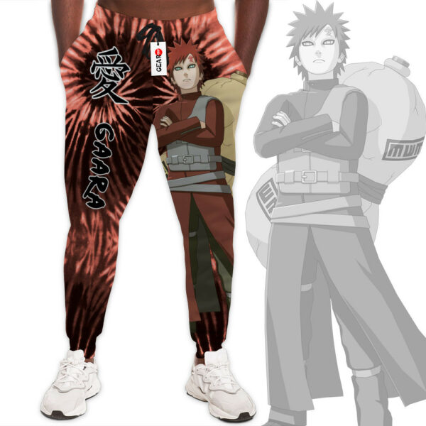 Gaara Joggers Custom Anime Sweatpants Tie Dye Style Merch 1