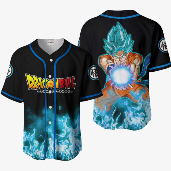 Goku Blue Jersey Shirt Custom Dragon Ball Anime Merch Clothes 1