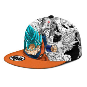 Goku Blue Snapback Hat Custom Dragon Ball Anime Hat Mix Manga 6