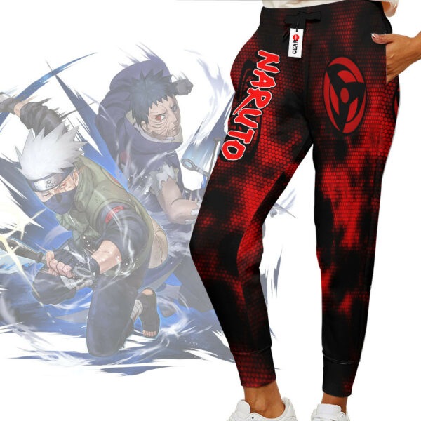 Kakashi And Obito Mangekyo Sharingan Sweatpants Custom Anime NRT Jogger Pants Merch 2