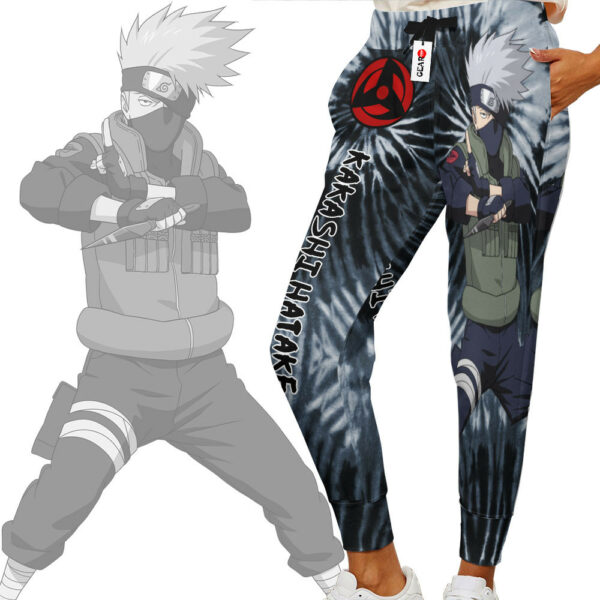 Kakashi Hatake Joggers Custom Anime Sweatpants Tie Dye Style Merch 2