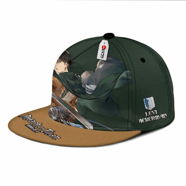 Levi Ackerman Snapback Hat Custom Attack On Titan Hat 3