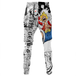 Luffy Gear 5 Joggers Custom Anime One Piece Sweatpants Mix Manga 6