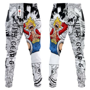 Luffy Gear 5 Joggers Custom Anime One Piece Sweatpants Mix Manga 7