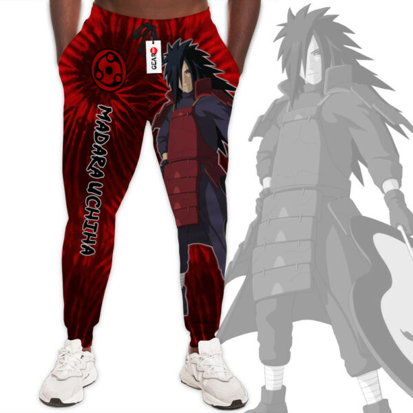 Madara Uchiha Joggers Custom Anime Sweatpants Tie Dye Style Merch 1