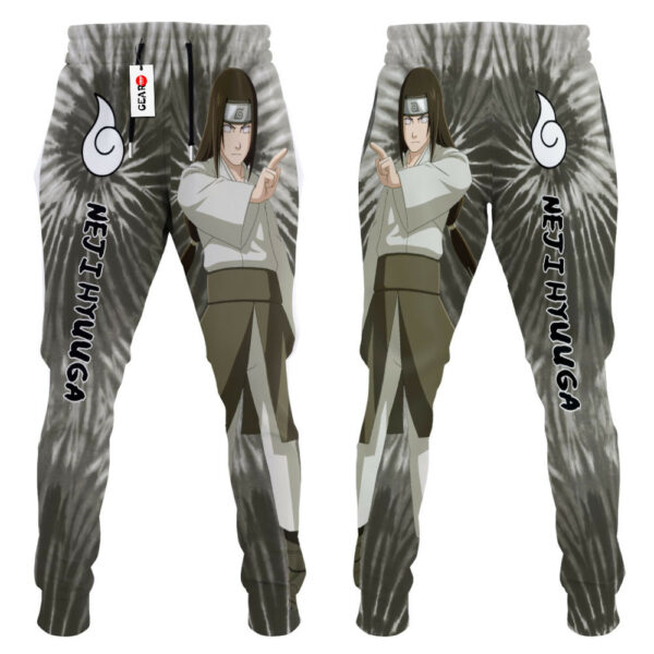 Neji Hyuga Joggers Custom Anime Sweatpants Tie Dye Style Merch 3