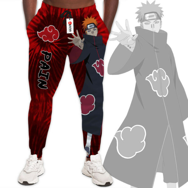 Pain Joggers Custom Anime Akatsuki Sweatpants Tie Dye Style 1