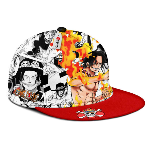 Portgas D Ace Snapback Hat Custom One Piece Anime Hat Mix Manga 2