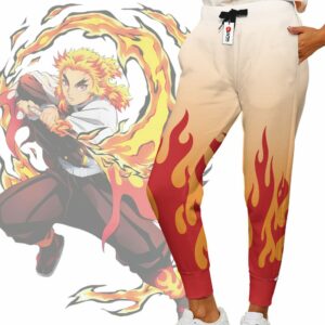 Rengoku Uniform Jogger Pants Custom Kimetsu Anime Sweatpants 5