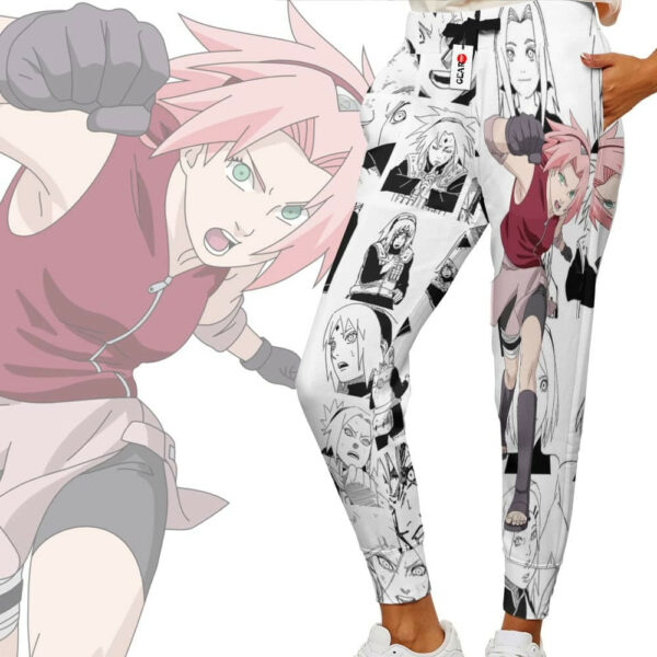 Sakura Haruno Custom NRT Anime Jogger Pants Merch Manga Style 2