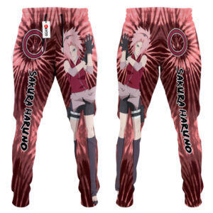 Sakura Haruno Joggers Custom Anime Sweatpants Tie Dye Style Merch 6