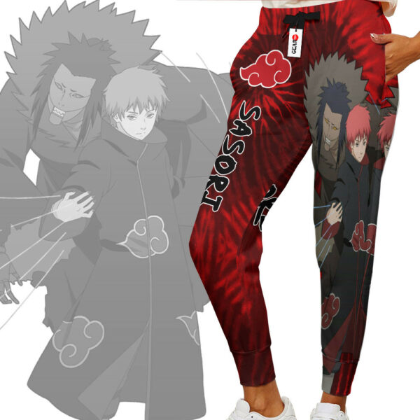 Sasori Joggers Custom Anime Akatsuki Sweatpants Tie Dye Style 2