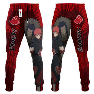 Sasori Joggers Custom Anime Akatsuki Sweatpants Tie Dye Style 6