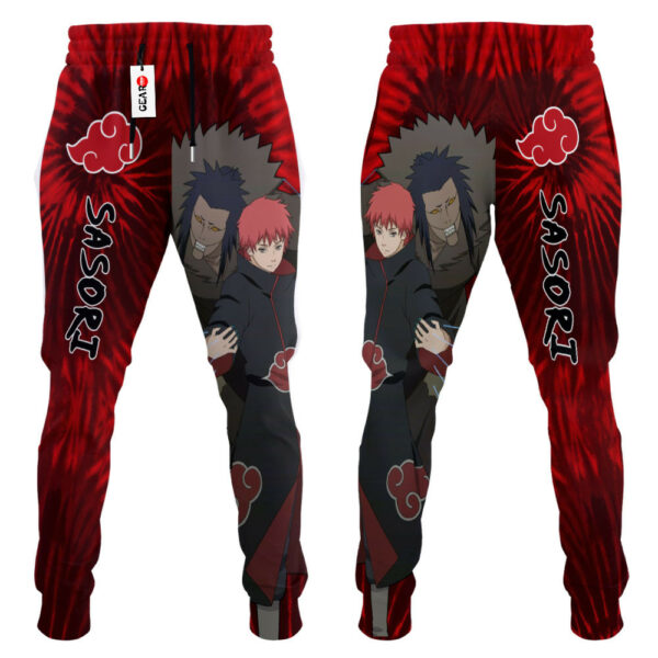 Sasori Joggers Custom Anime Akatsuki Sweatpants Tie Dye Style 3