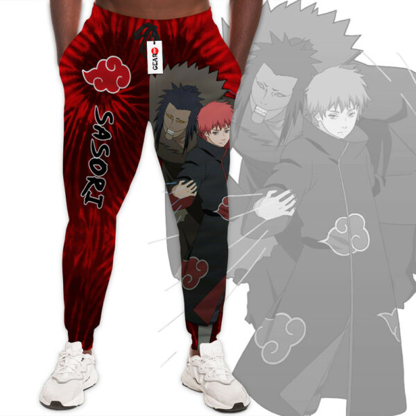 Sasori Joggers Custom Anime Akatsuki Sweatpants Tie Dye Style 1