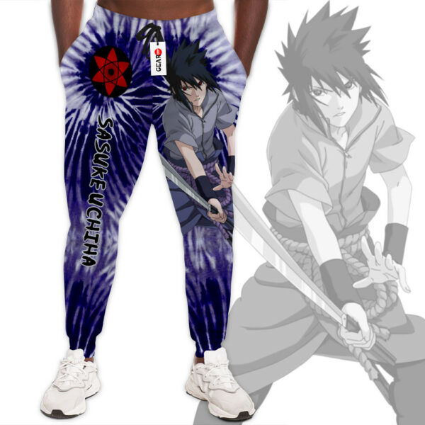 Sasuke Uchiha Joggers Custom Anime Sweatpants Tie Dye Style Merch 1