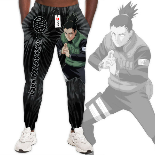 Shikamaru Nara Joggers Custom Anime Sweatpants Tie Dye Style Merch 1