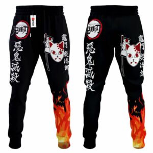 Tanjiro Fire Jogger Pants Custom Anime Kimetsu Sweatpants 7