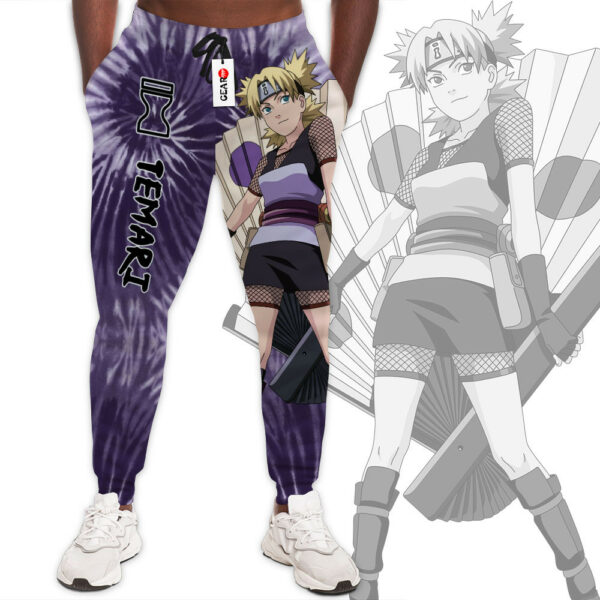 Temari Joggers Custom Anime Sweatpants Tie Dye Style Merch 1