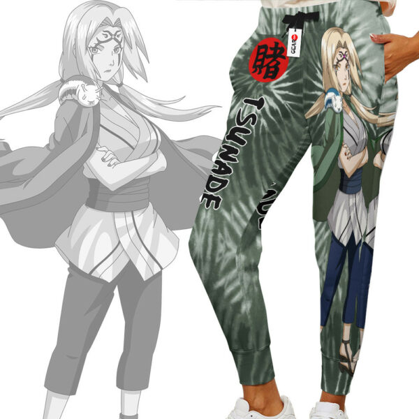 Tsunade Joggers Custom Anime Sweatpants Tie Dye Style Merch 2