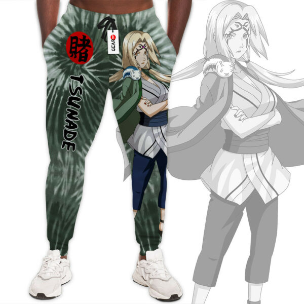 Tsunade Joggers Custom Anime Sweatpants Tie Dye Style Merch 1