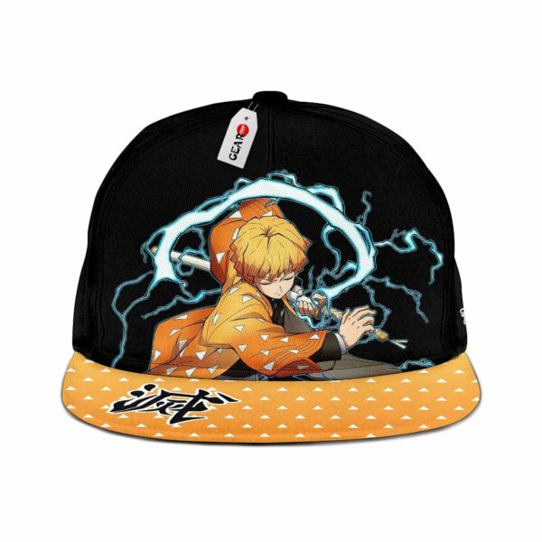 Zenitsu Cap Hat Thunder Breathing Anime Kimetsu Snapback 1