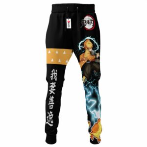 Zenitsu Jogger Pants Custom Anime Kimetsu Sweatpants 6