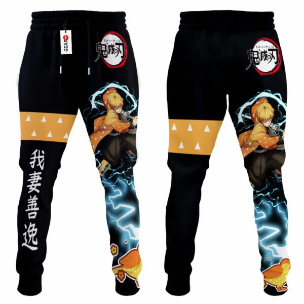 Zenitsu Jogger Pants Custom Anime Kimetsu Sweatpants 4