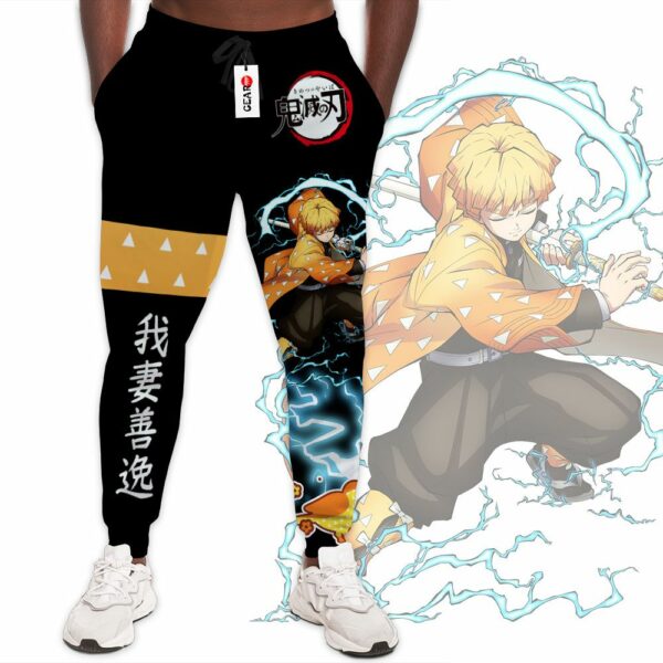 Zenitsu Jogger Pants Custom Anime Kimetsu Sweatpants 1